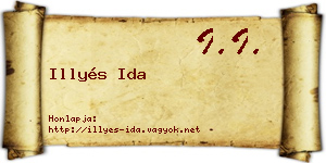 Illyés Ida névjegykártya